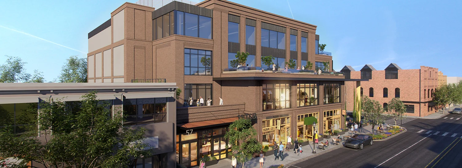 View looking down South B Street towards 1st Avenue