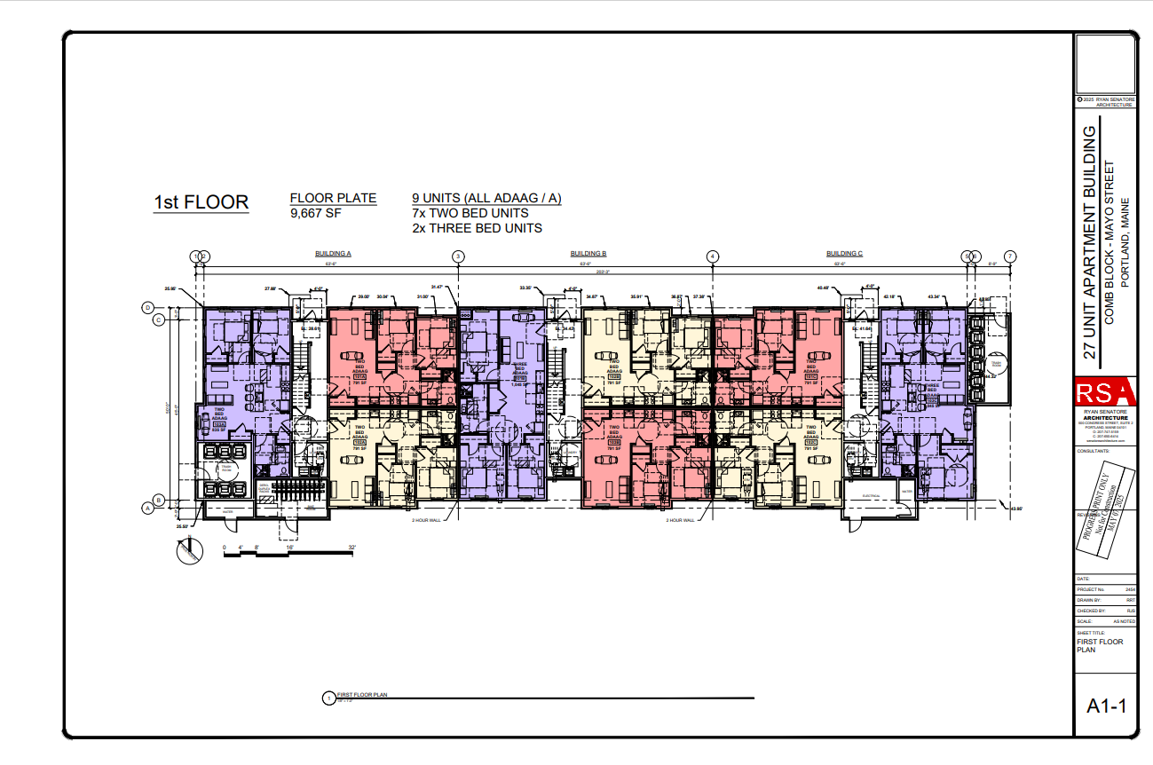 First floor plan for Mayo Housing