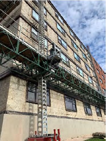 brick removal on south facade