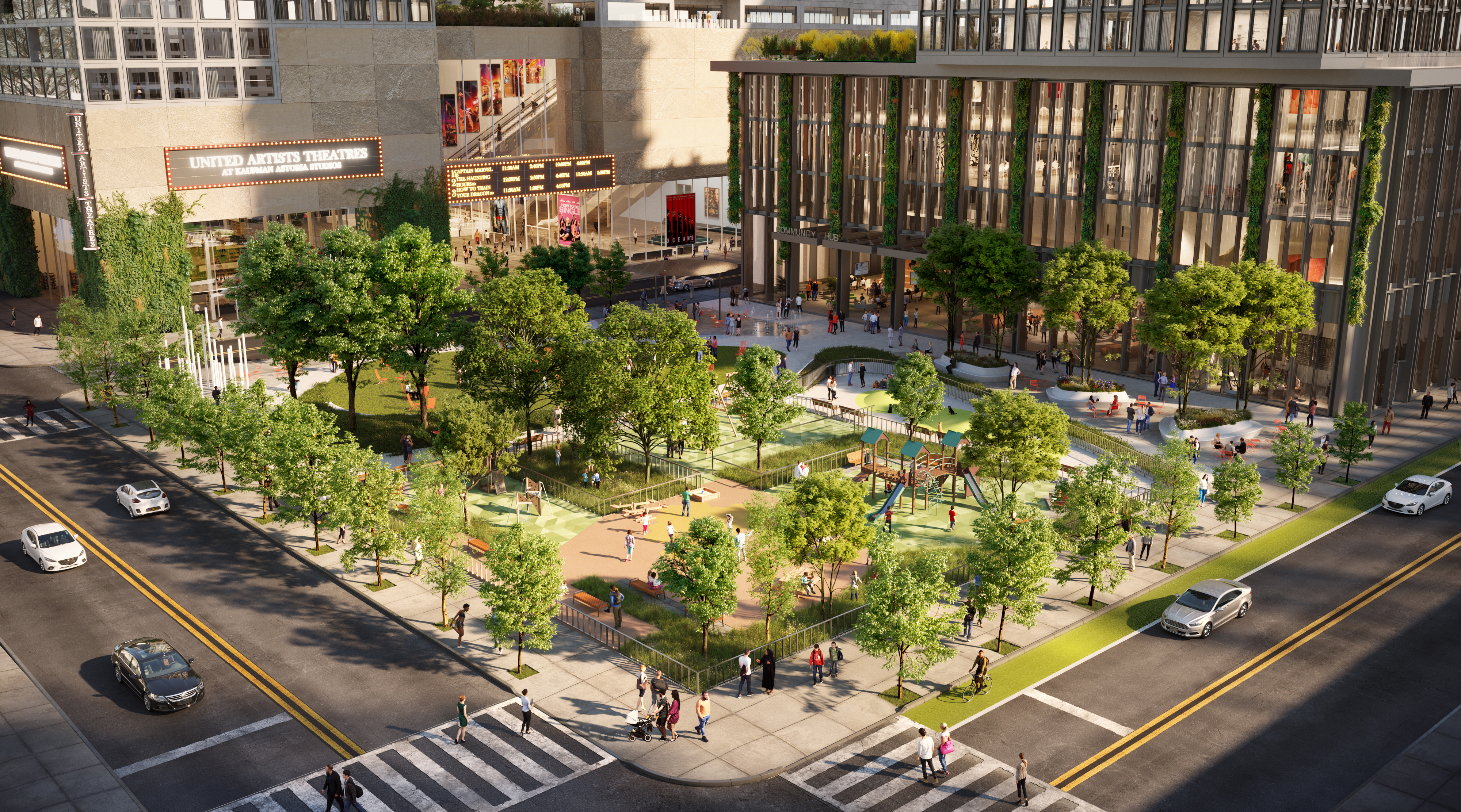 rendering of project site overhead view