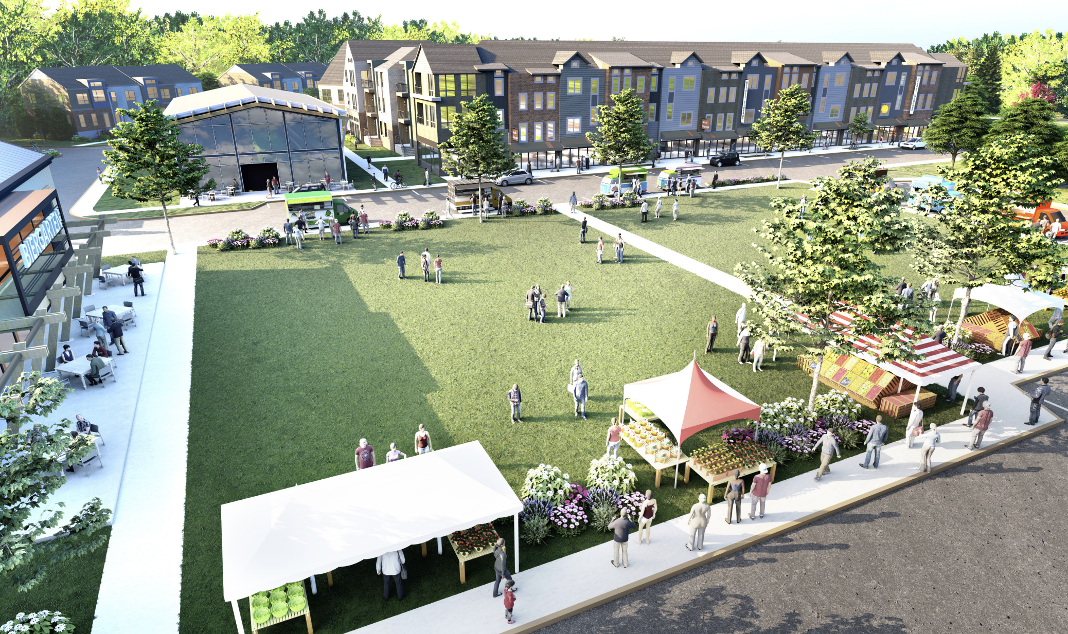 3d project of Nobscot Village Reimagined - top view