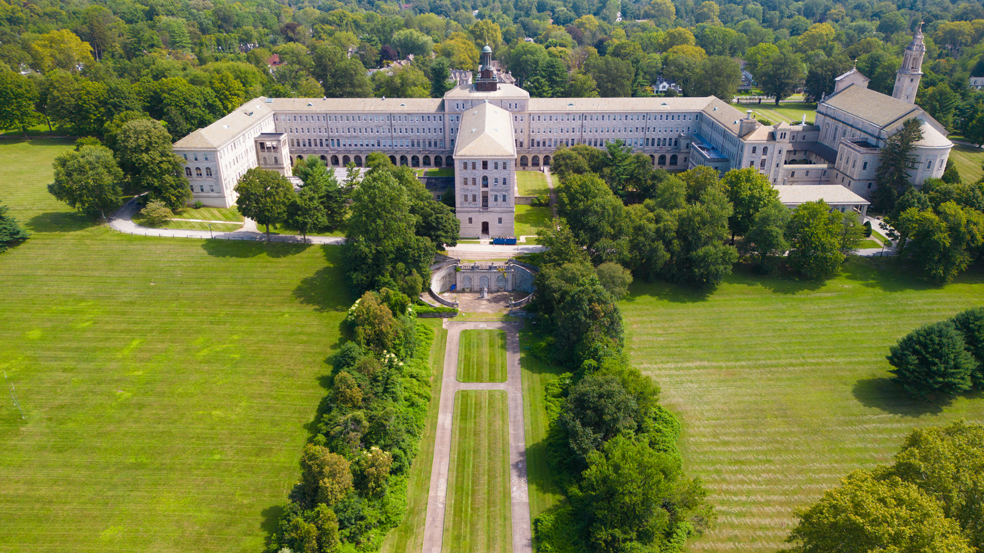 Aerial shot of campus